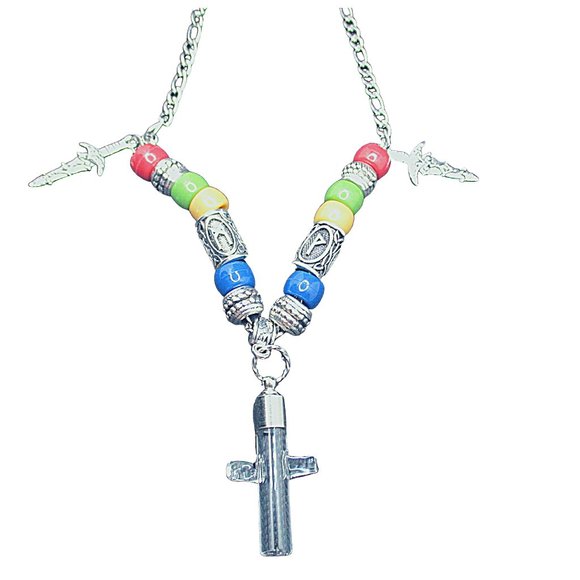 KIDS VIKING CROSS CREMATION ASH HOLDER STAINLESS STEEL NECKLACE - Picture 2 of 10